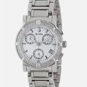 Bulova Women's 96R19 Diamond-Studded Chronograph Watch